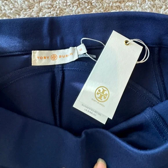 NWT TORY BURCH BLUE STRETCH PANTS Size XS - Picture 7 of 13